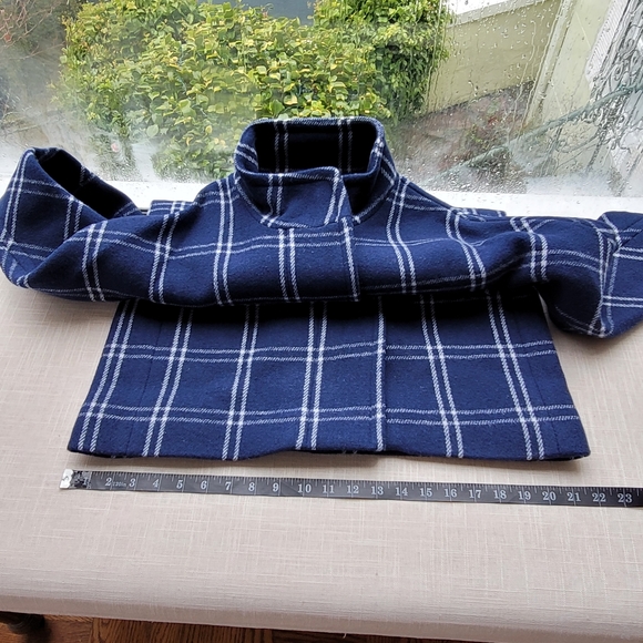 New! J. CREW Size 6 City Coat in Windowpane Antique Navy Blue White NWT - Picture 8 of 9
